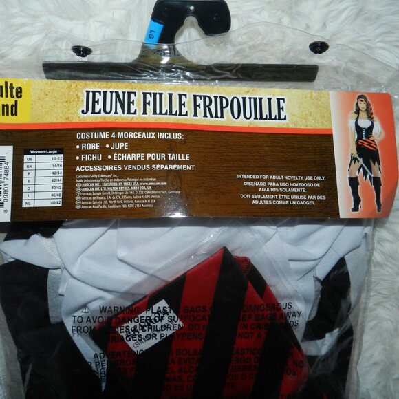 Rogue Maiden Pirate Costume Womens Large 10-12 Black/Red 🆕SHIPS FAST😮💨⚡🚚 - Picture 10 of 16